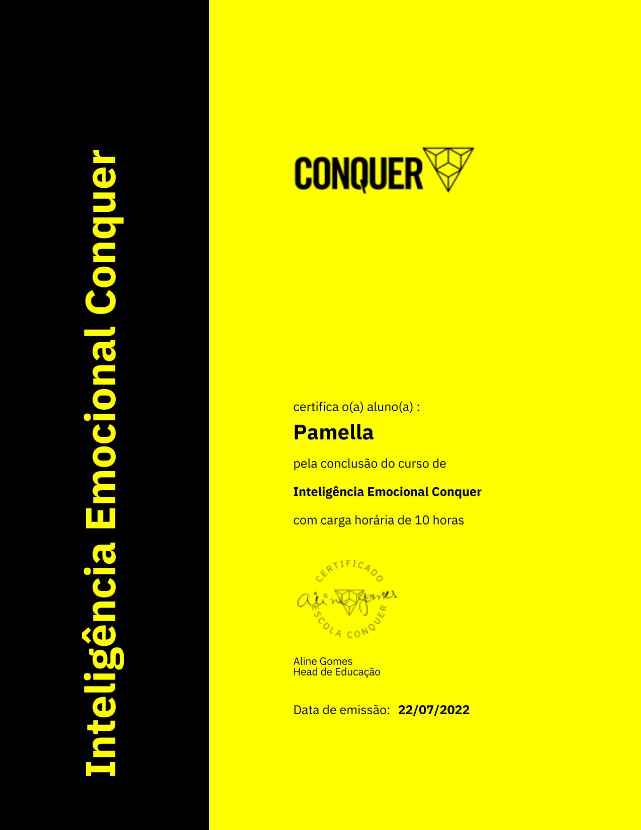 Certificado de Inteligência Emocional Conquer